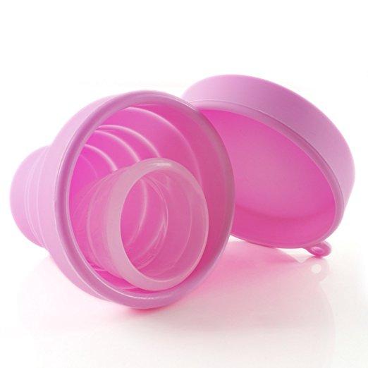 Collapsible Sterilizing Cup for Menstrual Cups Pink