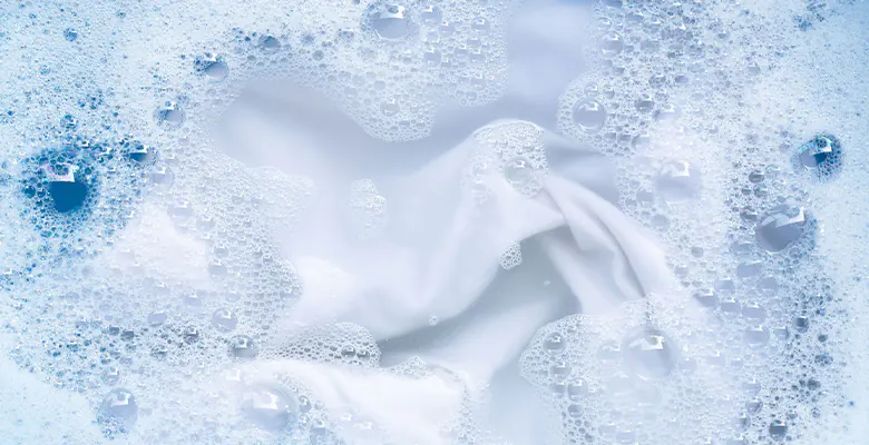Washing cloth in soap