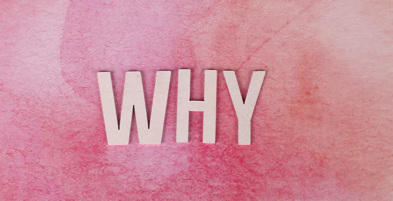 word why in pink background